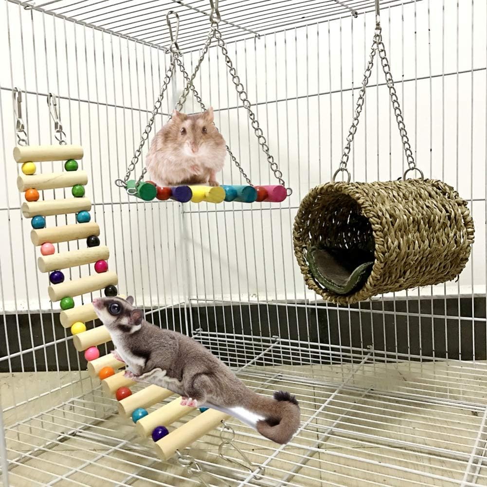 Balacoo Hamster Subindo Escada Brinquedos De Chinchila Escadas Para Animais  De Estimação Brinquedo De Poleiro De Escalada Escada De Papagaio Bicho De  Estimação Animais Pequenos De Madeira