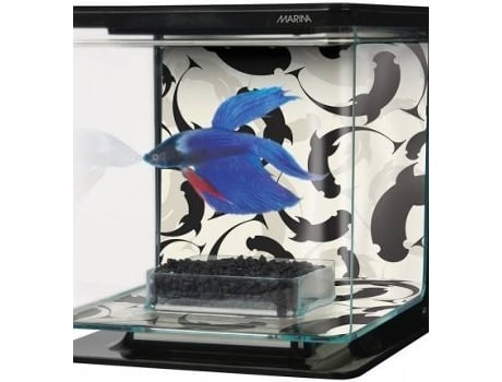 Aquário para Peixes  Kit para Bettas (Preto - 15cm - Plástico - 2L)