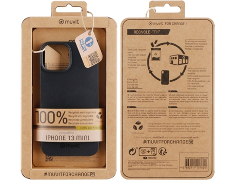 Capa  Recycletek para iPhone 13 Mini - Preto