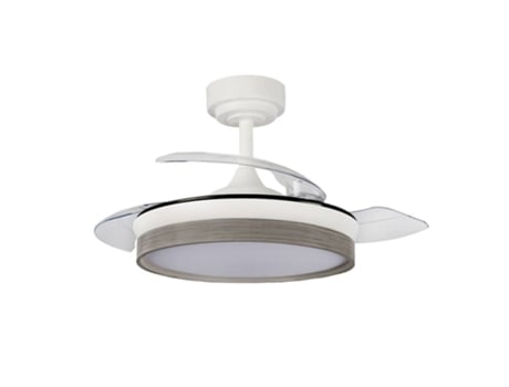 Ventilador DC modelo DOÑANA L LED branco/cinza com memória de cores regulável AKUNADECOR