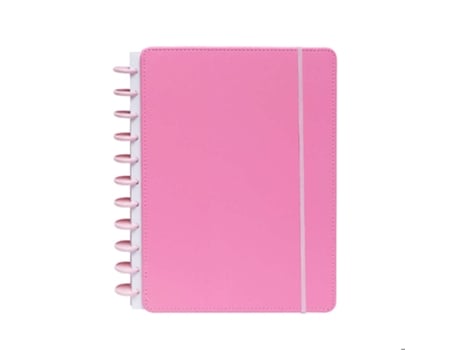 Caderno Smart Com Elástico Espiral A4 Pautado Rosa