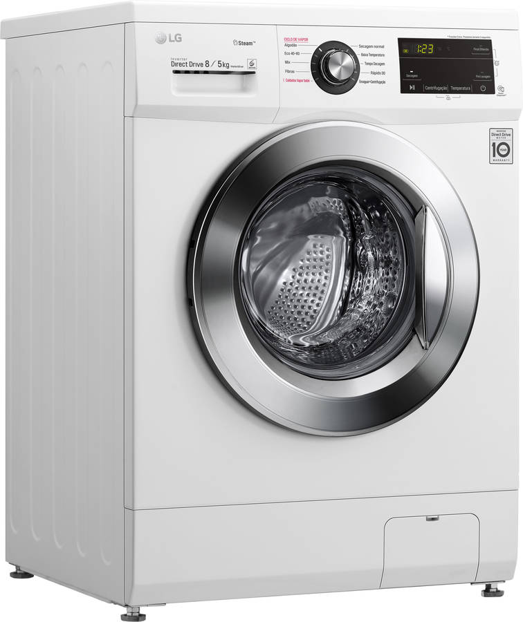 Máquina de lavar e secar roupa LG F4J3TG5WD, 8/5 kg, eficiência