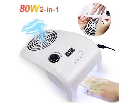 Aspirador de Pó de Unhas com Lâmpada Uv 2 em 1 80W YOKULI Branco Feminino Tipo de Público: Adulto