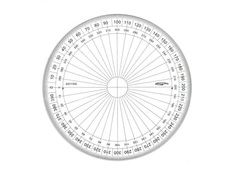 Transferidor de círculo inteiro - GRAPHOPLEX - Ø 15 cm - Transparente - Altuglas - Misto
