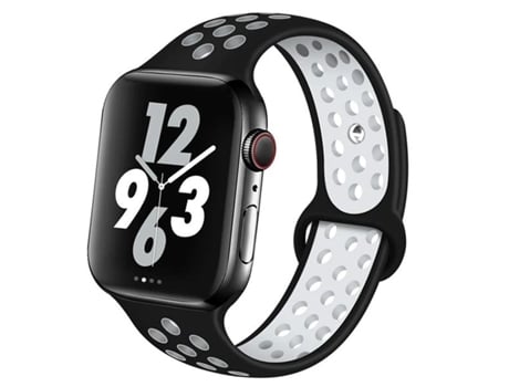 Bracelete Desportiva para Apple Watch Se (2022) 44Mm Preto / Branco