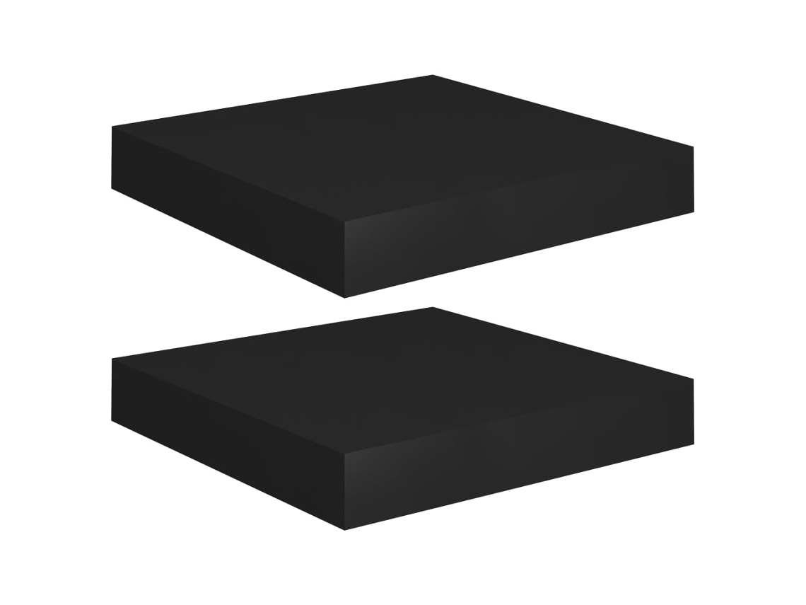 vidaXL Prateleiras de parede suspensas 2 pcs 120x23,5x3,8cm MDF preto