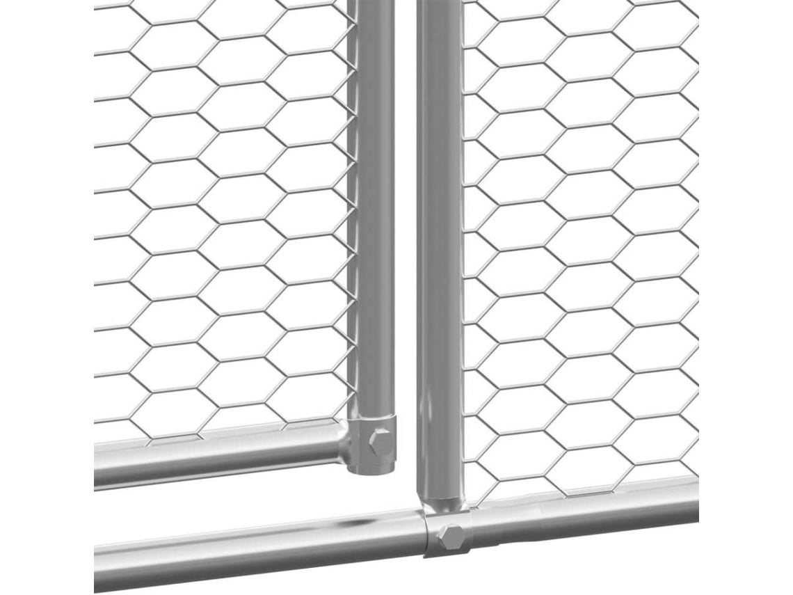 vidaXL Galinheiro de exterior 2x8x2 m aço galvanizado | Worten.pt