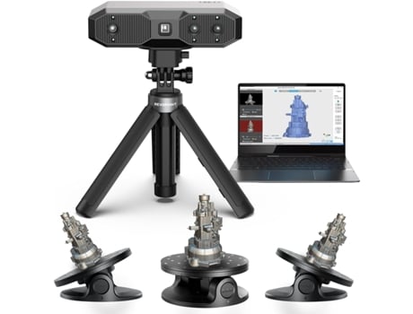 REVOPOINT Mini 2 Scanner 3D para Impressora 3D com Plataforma Giratória e Tripé Precisão de 0 02 Mm Velocidade de 16 Fps Antivibração Imu de 9 Eixos