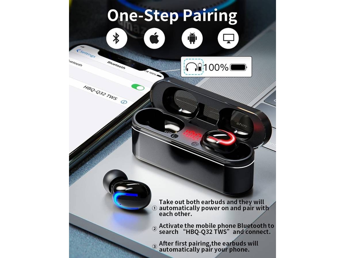 Auriculares Bluetooth True Wireless CHRONUS HBQ 804 XW In Ear