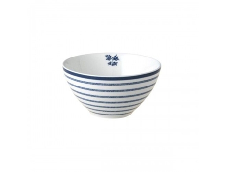 Tigela LAURA ASHLEY Candy Stripe (Azul e Branco - Porcelana - 9.1x9.1x4.7 cm)