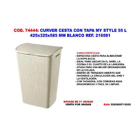 Cesto de ropa 55L MY STYLE CURVER chocolate 216581