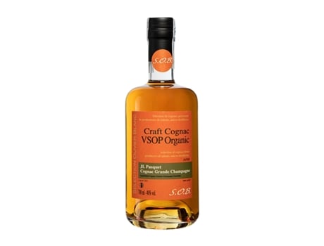 Conhaque S.O.B. CRAFT V.S.O.P. Very Superior Old Pale Organic J.L. Pasquet Grande Champanhe Cognac (0.7 L - 1 Unidade)