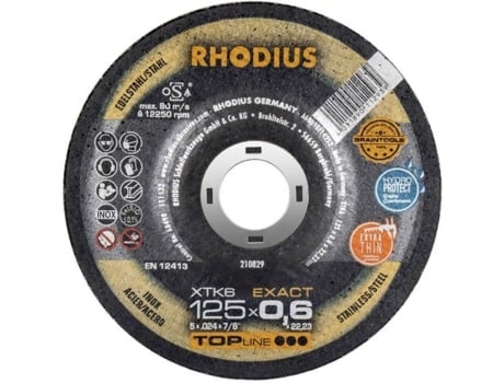 RHODIUS Xtk6 Exact 210829 Disco de Corte com Cubo Offset 125 Mm 22 23 Mm 1 Unidades