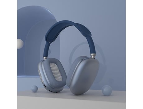 Auriculares Bluetooth True Wireless Novo Subwoofer P9-Max Tws sem fio montado na cabeça azul