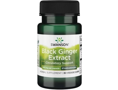 SWANSON Extracto de Jengibre Negro 100 Mg 30 Cápsulas