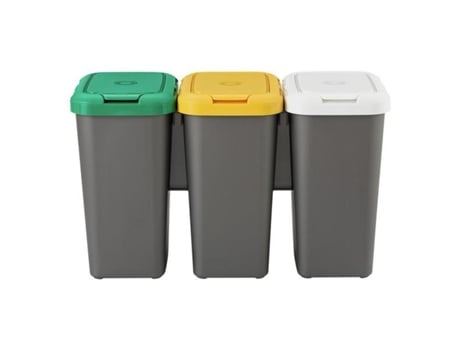 Caixote do lixo reciclagem pedal 35 litro de plástico 43 x 38 x 38