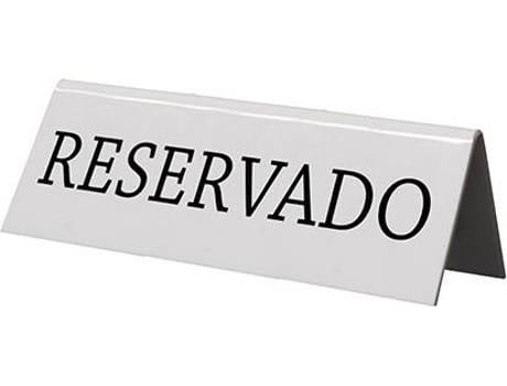 Conjunto de 5 Marcadores de Mesa  Reservado Branco