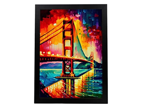 NACNIC Poster De Golden Gate Bridge Em Estilo De Pintura A Óleo Ilustrações De Monumentos E Cidades Em Estilo Fotográfico Em Cores A3