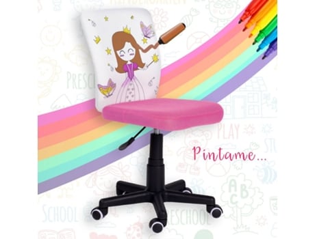 Cadeira de Escritório Operativa JSHOME para Pintar (Rosa - PVC - 50 x 77cm a 85 x 38cm)