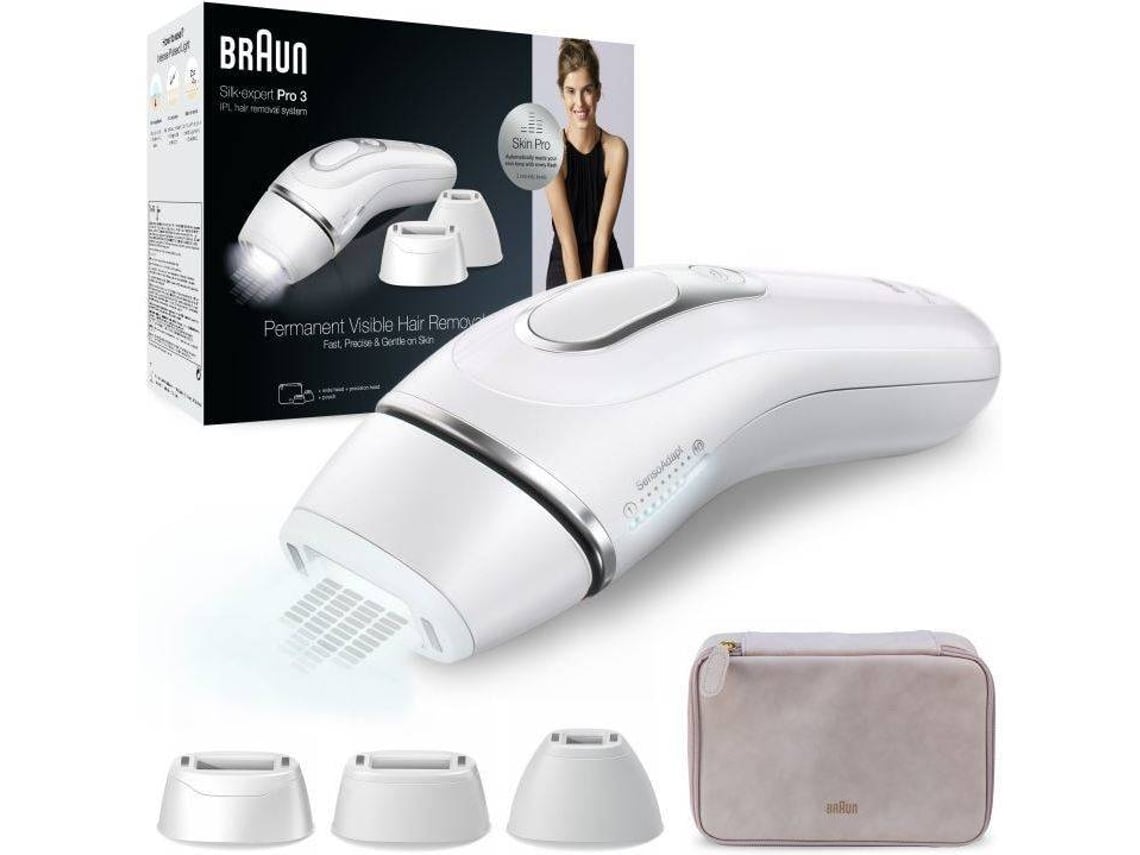 Depiladora Luz Pulsada BRAUN Silk·expert Pro 3 PL3230 (IPL - Multi-zonas -  Branco e Prateado) 