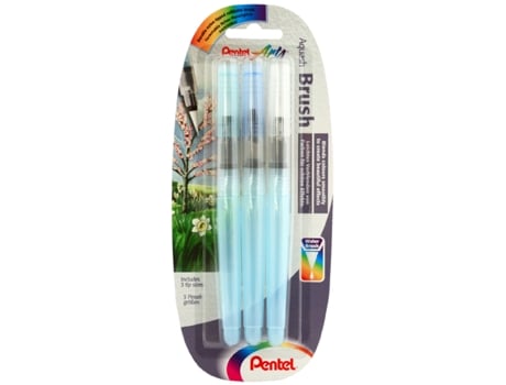 Caneta Pincel Pentelarts Aquash Conteúdo: 7 Ml Conjunto de 3 PENTEL ARTS