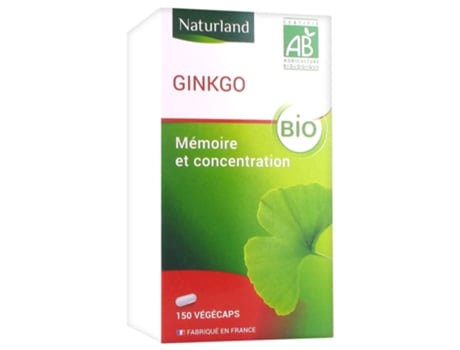 Ginkgo Orgânico 150 Cápsulas Vegetais NATURLAND