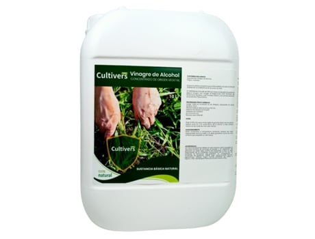 CULTIVERS Vinagre Álcool 20 L 100% Natural. Elimine Ervas Daninhas. Sistema de Rega Limpador e Bactericida Regulador Natural