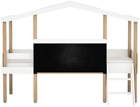 Cama Cabana MUEMUE com ardósia + 1 gaveta MDF branco 90x200cm