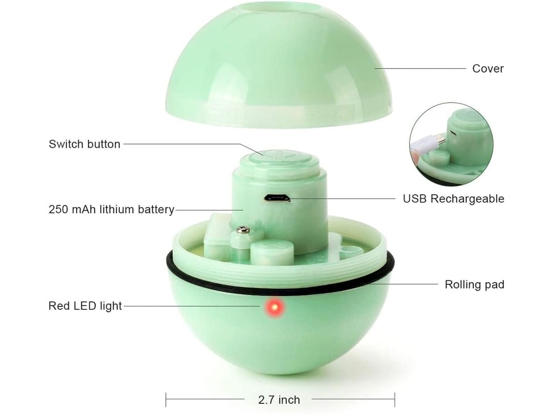 Bolas de brinquedo para gatos, brinquedo inteligente interativo, bolas  giratórias de 360 graus, recarregáveis por USB, bola automática com luz de  LED para exercícios de entretenimento de gatos e gatos