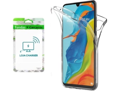 Capa e Película LOJA CHARGER 4X1 360° Proteção total Huawei P30 Lite Transparente