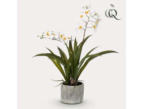 Planta Artificial Orquídea Branca 45Cm VERDE BOUTIQ