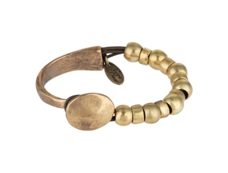 Pulseira em couro marrom e dourado GLORIA MAGO