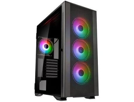 Caixa ATX  Stronghold Prism RGB Aluminio, Preta