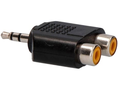 ADAPTADOR JACK 3,2MM MACHO A 2X RCA FÊMEA (ÁUDIO) STEREO