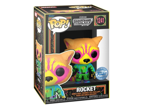 Figura Funko Gotg 3 Rocket Edição Exclusiva EUA Blacklight Pop! Vinyl GUARDIANS OF THE GALAXY