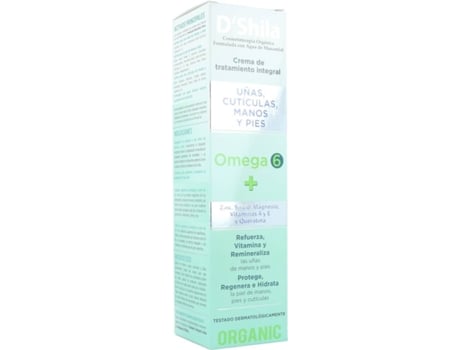 Creme para unhas, unhas, cutículas e pes Omega 6 D 250ml