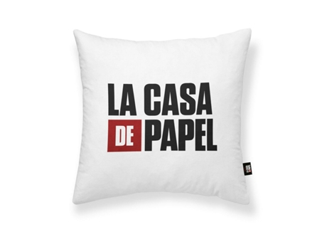 Capa de travesseiro La casa de papel LCDP A Branco 45 x 45 cm