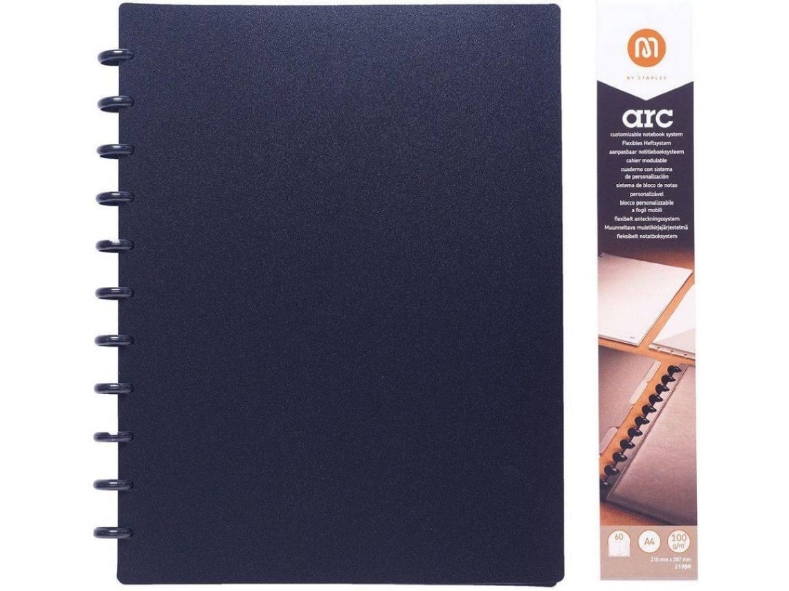 Caderno Inteligente M By Staples Arc Preto A4 Pautado 60 Folhas Polipropileno Wortenpt 4747