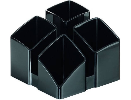 Copo Porta-Lápis Scala, Prolipropileno, 125 x 100 x 125 mm, Preto