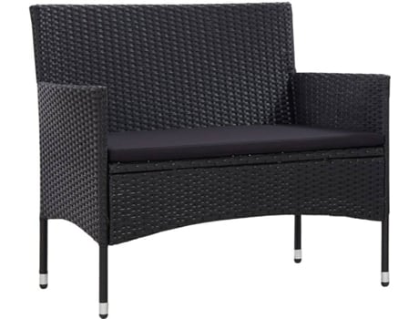 Banco de Jardim  45814 (Rattan e Vime - 103 x 58 x 81 cm - Preto)