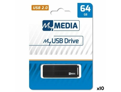 Pendrive MYMEDIA Preto 64 GB (10 Unidades)