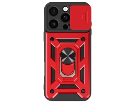 Capa Anéis Tampa Câmara para iPhone 16 Pro Max MAYAXESS Acrílico Anti-Choque Vermelho