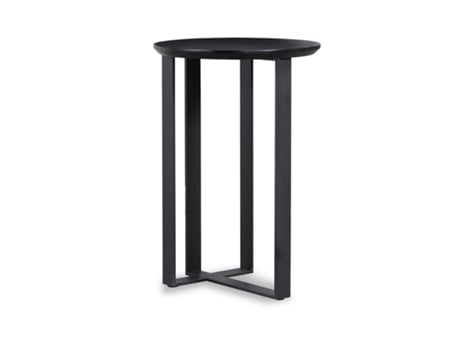 PÄRUMM Cox Mesa Lateral Redonda 45X67 Cm Madeira e Metal Preto