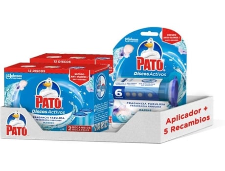 Pack Aplicador Discos + Recargas PATO DISCOS ACTIVOS Marine (5 Unidades)