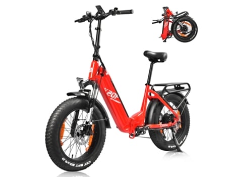 Bicicleta Elétrica KAISDA K20F 20 25Ah Vermelho