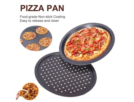 2 Pcs-Formas de Pizza Perfuradas Forma de Pizza Antiaderente Aço Carbono Ø 33 5Cm MOOHOP