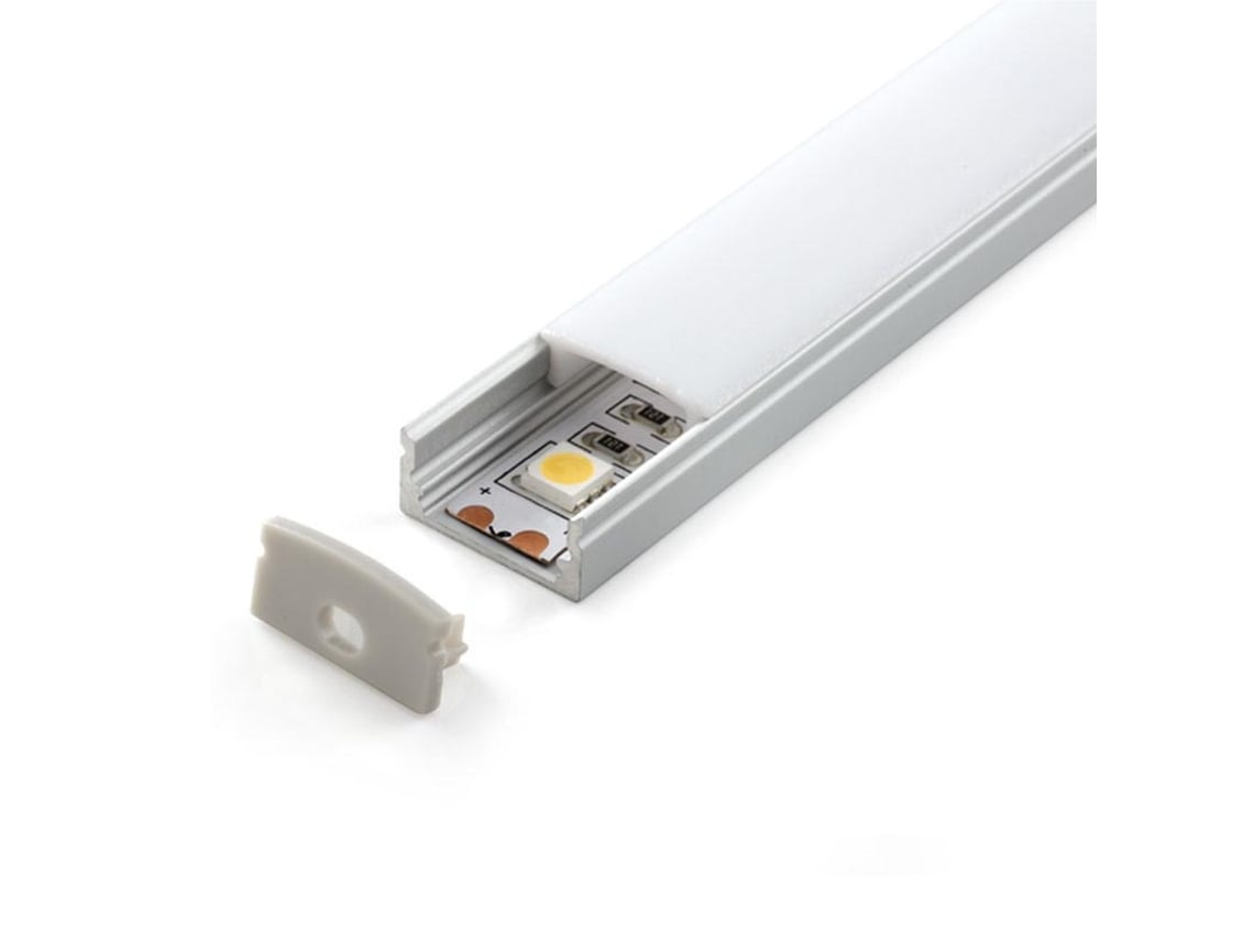 KIT - Perfil aluminio SENSA para tiras LED, 2 metros - LEDBOX