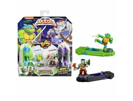 Figuras de Combate TEENAGE MUTANT NINJA TURTLES Legends Of Akedo: Leonardo Vs Rocksteady