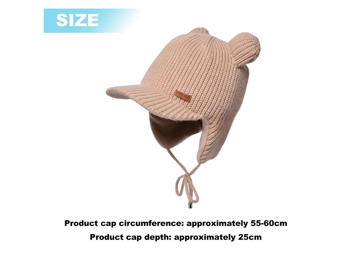 Chapéu De Malha Feminino De 1 Unidade Com Estampa De Urso, Adequado Para  Uso Diário
