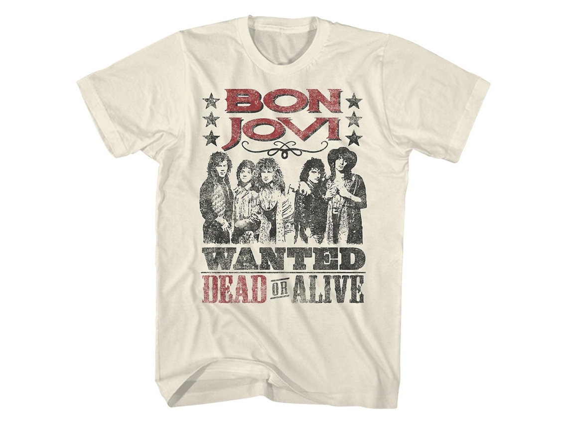 T Shirt Rockinstone Bon Jovi T Shirt Wanted Dead Or Alive Cartaz Bon Jovi Shirt Bon Jovi M 4675